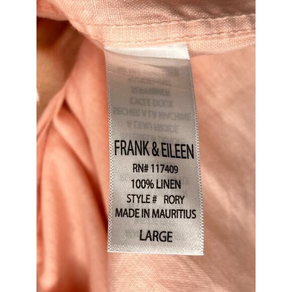 FRANK & EILEEN Sz L Large Peach Coral Linen Rory Maxi Shirt Dress - Picture 7 of 9